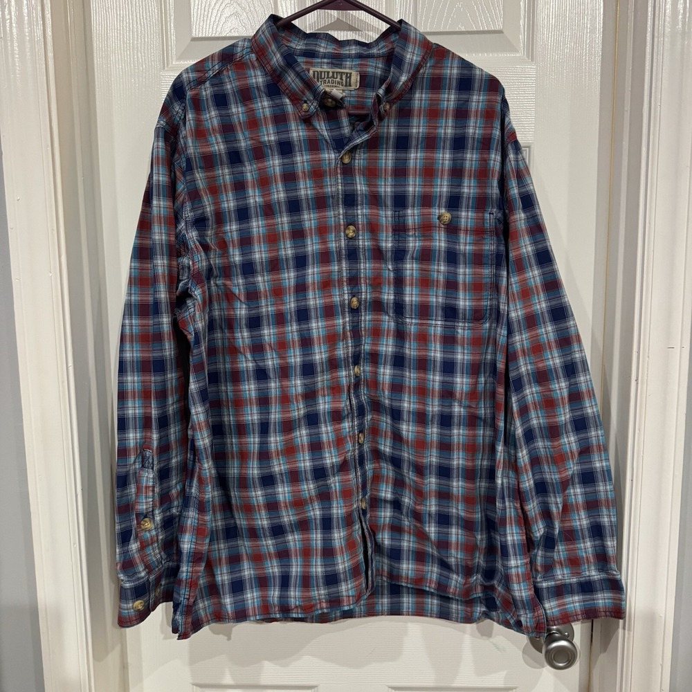 Duluth Trading Co Men Multicolor Long Sleeve Button Down Plaid Shirt Size Xl